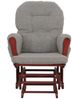 Relaxsessel HWC-C76, Schaukelstuhl Sessel Schwingstuhl + Hocker Stoff Bouclé 480g/m² Öko-Tex ~ grau Gestell dunkel Bild 5