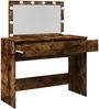 vidaXL Schminktisch mit LED-Beleuchtung Räuchereiche 100x40x120 cm 848210 Bild 3