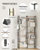 6 Ebenen Bücherregale, Eck-Bücherregal, Industrielle Bücherregale, L-förmiges Regal, Bodenstehendes Eckregal, für Schlafzimmer, Wohnzimmer, Arbeitszimmer, Rustikales Braun Bild 4