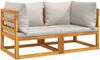 vidaXL Modular-Ecksofas 2 Stk. mit Hellgrauen Kissen Massivholz Akazie 360008 Bild 2