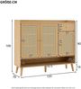 Moderner Schuhschrank mit 3 Türen Natural Aufbewahrungsschrank für Flur mit Massivholzbeinen und magnetischen Türen großer Stauraum für Schuhe Kindersicher Schrank mit Metallgriffen 120 cm Breite Schublade Regalböden, 106cmx35cmx120cm, Natur Bild 4