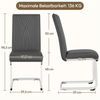 Yaheetech 4er Set Schwingstuhl mit U-förmigem Metalluntergestell, 59 x 40,5 x 98,5 cm, Dunkelgrau Bild 4