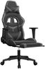 vidaXL Gaming-Stuhl mit Massage & Fußstütze Schwarz & Grau Kunstleder 345438 Bild 3