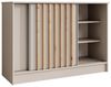 Beautysofa Kommode mit 2 Schiebetüren HORIZON (in 100 cm, 120 cm oder 160 cm, verschiedene Farben: Eiche Artisan, Schwarz, Weiß, Kaschmir), mit dekorativen Lamellen Bild 4