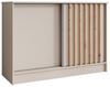 Beautysofa Kommode mit 2 Schiebetüren HORIZON (in 100 cm, 120 cm oder 160 cm, verschiedene Farben: Eiche Artisan, Schwarz, Weiß, Kaschmir), mit dekorativen Lamellen Bild 2