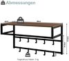 EUGAD Wandgarderobe (1 St), mit Ablage 10 Haken, 80 x 41 x 30 cm Bild 2