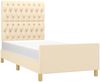 Einzelbett mit Kopfteil Stoff Creme 90x200 cm [3125273] Bild 3