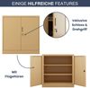 Aktenschrank abschließbar BEATA - 3 Ebenen verstellbar, Flügeltüren | Metallschrank Werkstatt Mehrzweckschrank Büroschrank aus Stahl Werkzeugschrank, 93x90x40cm Beige Bild 5