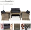 tectake Lounge Gartenmöbel Set Poly Rattan für den Garten, Möbel für den Balkon, 12-teilige Garten Lounge (wetterfest), Essgruppe mit Outdoor Sofa, Sessel und Tisch für 4 Personen (Natur/Dunkelgrau) Bild 2