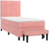vidaXL Boxspringbett mit Matratze Rosa 90x200 cm Samt 3137826 Bild 3