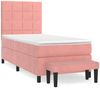 vidaXL Boxspringbett mit Matratze Rosa 90x200 cm Samt 3137826 Bild 2