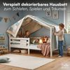 Bellabino 'Abia' Hausbett 90x200 cm, weiß, Kiefer Massivholz, Montessori Kinderbett mit Rausfallschutz und Lattenrost Bild 5
