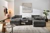 Wohnlandschaft U-Sofa groß Schlaffunktion Couch Bettkasten Cord Dunkelgrau Bild 3