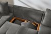 Wohnlandschaft U-Sofa groß Schlaffunktion Couch Bettkasten Cord Dunkelgrau Bild 4