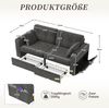 2-Sitzer Sofa, Chenille mit USB-Anschluss & Stauraumschubladen, 172x75x82 cm, Grau Bild 4