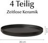 MiaMio Teller-Set Luxe Speiseteller 4er-Set Schwarz (4-tlg), Steingut Bild 3