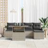 vidaXL Garten-Sofa-Set mit Kissen 6 pcs Hellgrau Poly-Rattan 3348628 Bild 3