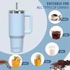 Isolierter 40oz Kaffeebecher to Go Thermobecher Edelstahl Blau Strohhalm Bild 4