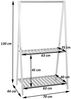 Bambus Pflanzenregal HWC-Q32, Blumentreppe Pflanzentreppe Badregal, Stange 2 Ablagen 130x70x44cm ~ natur-weiß Bild 3