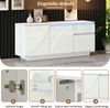 Sideboard mit LED, 3 Türen & Schublade, 140x40x60 cm, Weiß Bild 5