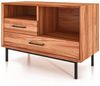 Kommode Seiba Kernbuche massiv 97x45x65 mit 2 Schubladen 2 Fächer Metallbeine Bild 1