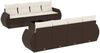 vidaXL 9-tlg. Garten-Sofagarnitur mit Kissen Braun Poly Rattan 3221152 Bild 2