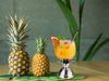Ananas Cocktailglas 350ml mit Edelstahl Deckel in silber und Metall Strohhalm Bild 5