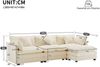 Ecksofa Chenille mit beweglichem Fußhocker, 283 x 147 x 84 cm, Beige Bild 4