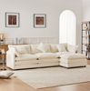 Ecksofa Chenille mit beweglichem Fußhocker, 283 x 147 x 84 cm, Beige Bild 5