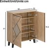 Schuhschrank 80 x 31 x 91 cm aus Spanplatte in Holzoptik mit Rattan-Front und Türen Bild 4