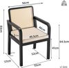 Merax Esszimmerstühle (4er-Set) , Schminkstuhl, ergonomischer Stuhl, Leicht-Luxus-Stuhl, Rattan-Rückenlehne, Gummiholz-Stuhlbeine, Samt, Schwarz Bild 4