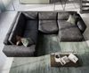Wohnlandschaft Lanzo 300x210 cm Lederimitat Vintage Anthrazit Recamiere variabel mit Hocker Bild 4
