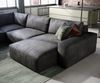 Wohnlandschaft Lanzo 300x210 cm Lederimitat Vintage Anthrazit Recamiere variabel mit Hocker Bild 5