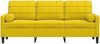 vidaXL 3-Sitzer-Sofa mit Zierkissen Gelb 180 cm Samt 3278235 Bild 3