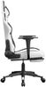 vidaXL Gaming-Stuhl mit Massage & Fußstütze Weiß & Schwarz Kunstleder 345443 Bild 5