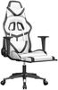 vidaXL Gaming-Stuhl mit Massage & Fußstütze Weiß & Schwarz Kunstleder 345443 Bild 3