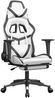 vidaXL Gaming-Stuhl mit Massage & Fußstütze Weiß & Schwarz Kunstleder 345443 Bild 2
