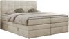 Boxspringbett mit Kopfteil und Topper, Polsterbett - LUKA-KING - 120x200cm - Beige Velours - H3 Bild 3