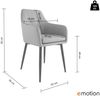 2er Set Esszimmerstuhl Design Küchenstuhl Ida Kunstleder hellgrau Metallbeine : Hellgrau Bild 5