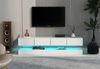 Merax LED TV Lowboard, Wandmontierter TV-Schrank, 16-farbige LED für bis zu 55 Zoll Fernseher Weiß Bild 5