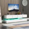 Merax LED TV Lowboard, Wandmontierter TV-Schrank, 16-farbige LED für bis zu 55 Zoll Fernseher Weiß Bild 3