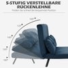 Schlafsessel 102 x 73 x 81 cm mit Bettfunktion – klappbarer Sessel aus Samt in Blau Bild 4