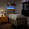 vidaXL Boxspringbett mit Matratze Creme 100x200 cm Stoff 3294265 Bild 5