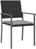 vidaXL Gartenstühle mit Kissen 4 Stk. Schwarz 54x62,5x89cm Poly Rattan 3187081 Bild 3