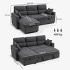 HOMCOM Ecksofa Sofa mit Schlaffunktion, Ecksofa 1 Teile, mit Stauraum, Beige Bild 3