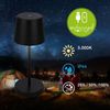 BRILONER – LED Tischlampe Kabellos, Dimmbare Nachttischlampe Touch, Schreibtischlampe, Leselampe, Tischleuchte Outdoor und Indoor, USB-C, Camping Lampe, Warmweißes Licht, Schwarz Bild 4