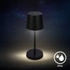 BRILONER – LED Tischlampe Kabellos, Dimmbare Nachttischlampe Touch, Schreibtischlampe, Leselampe, Tischleuchte Outdoor und Indoor, USB-C, Camping Lampe, Warmweißes Licht, Schwarz Bild 3