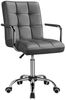 Yaheetech Bürostuhl, ergonomischer Schreibtischstuhl, Drehstuhl mit Rollen, Chefsessel Bürosessel mit Armlehnen, Office Stuhl, stufenlos höhenverstellbar, aus Kunstleder Bild 2