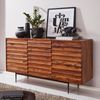 Sideboard WL5.635 Sheesham Massivholz 150 x 81 x 41 cm Landhaus Kommode, Design Anrichte Groß, Hoher Kommodenschrank mit 3 Türen Holz Massiv, Standschrank Wohnzimmer Modern Bild 2