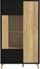 Stauraumvitrine >FIXSMILE< 2 Türen, Mauvella Eiche Dekor / Schwarz - 93,3x158,2x41,5cm (BxHxT) Bild 3